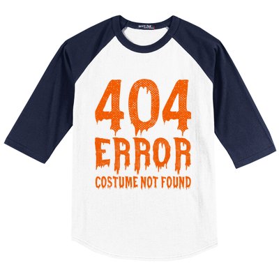 404 Error Costume Not Found Funny Halloween Cute Gift Baseball Sleeve Shirt