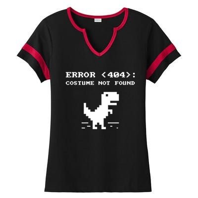 404 Error Costume Not Found Gift Funny Halloween Internet Funny Gift Ladies Halftime Notch Neck Tee