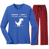 404 Error Costume Not Found Gift Funny Halloween Internet Funny Gift Women's Long Sleeve Flannel Pajama Set 