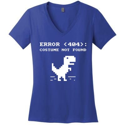 404 Error Costume Not Found Gift Funny Halloween Internet Funny Gift Women's V-Neck T-Shirt