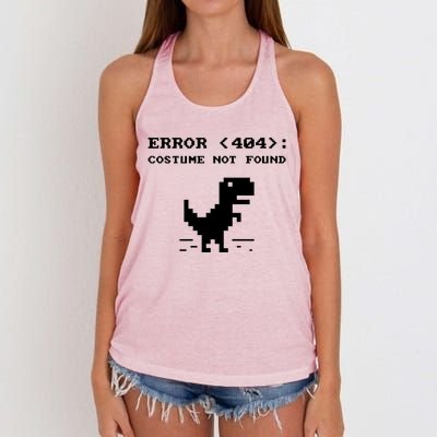 404 Error Costume Not Found Gift Funny Halloween Internet Funny Gift Women's Knotted Racerback Tank