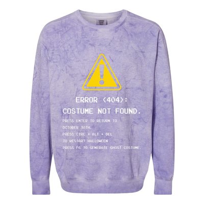 404 Error Costume Not Found Nerdy Geek Funny Computer Colorblast Crewneck Sweatshirt