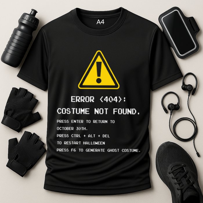 404 Error Costume Not Found Nerdy Geek Funny Computer Performance Shirt