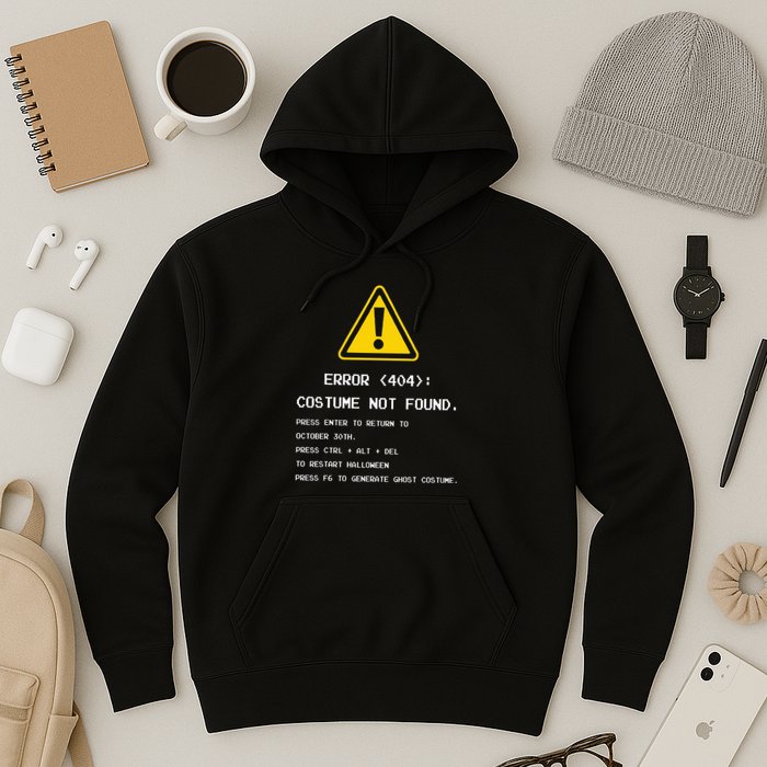 404 Error Costume Not Found Nerdy Geek Funny Computer Hoodie