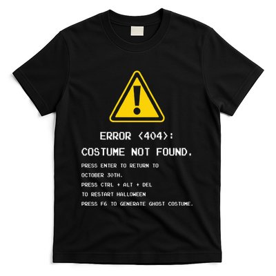 404 Error Costume Not Found Nerdy Geek Funny Computer T-Shirt