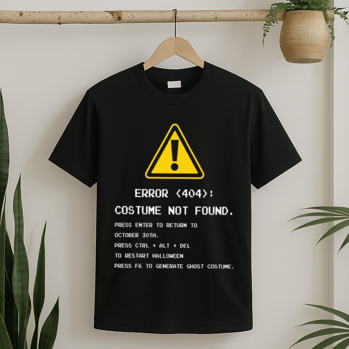 404 Error Costume Not Found Nerdy Geek Funny Computer T-Shirt