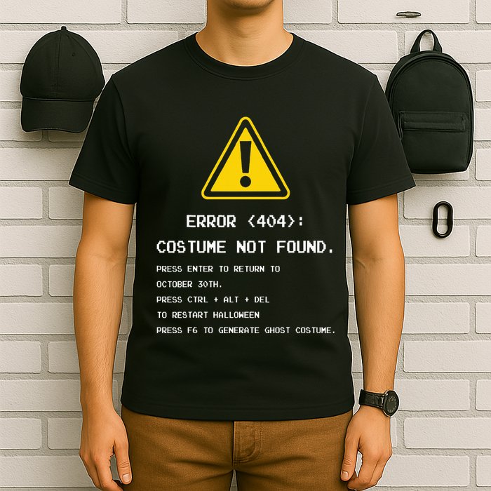 404 Error Costume Not Found Nerdy Geek Funny Computer T-Shirt