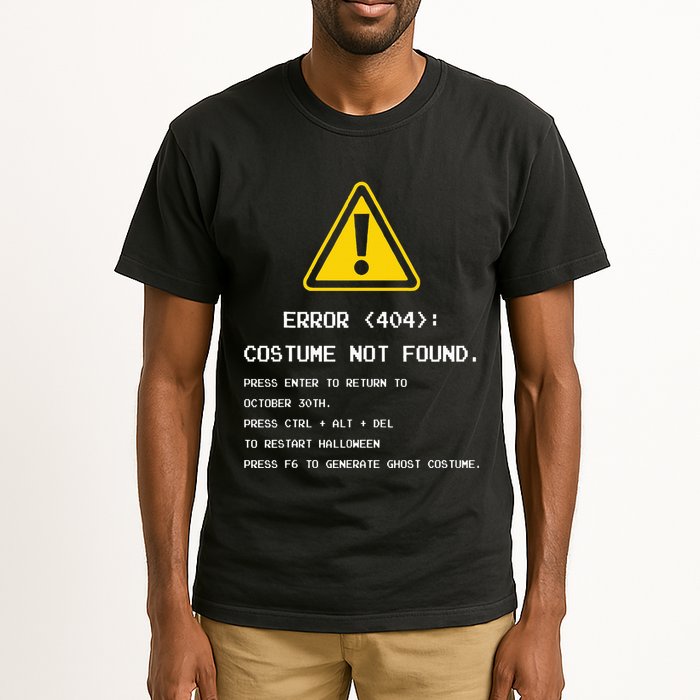 404 Error Costume Not Found Nerdy Geek Funny Computer Tall T-Shirt