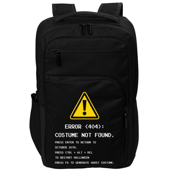 404 Error Costume Not Found Nerdy Geek Funny Computer Impact Tech Backpack