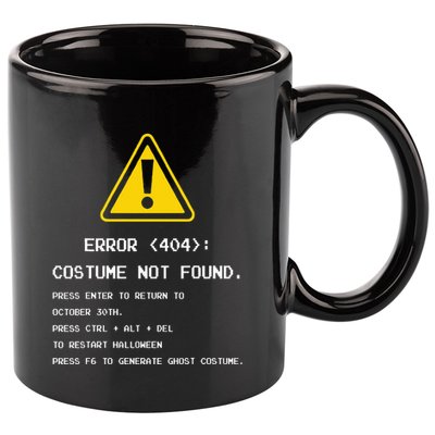 404 Error Costume Not Found Nerdy Geek Funny Computer 11oz C Handle Ceramic Mug