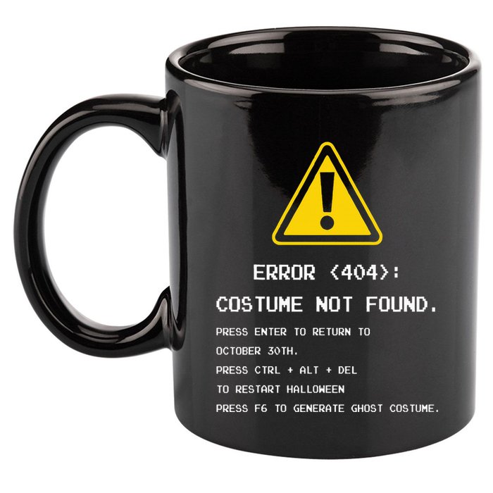 404 Error Costume Not Found Nerdy Geek Funny Computer 11oz C Handle Ceramic Mug