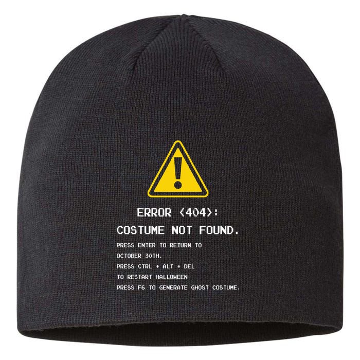 404 Error Costume Not Found Nerdy Geek Funny Computer Sustainable Beanie