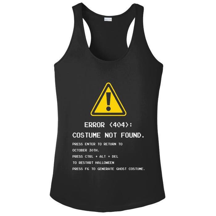 404 Error Costume Not Found Nerdy Geek Funny Computer Ladies PosiCharge Competitor Racerback Tank