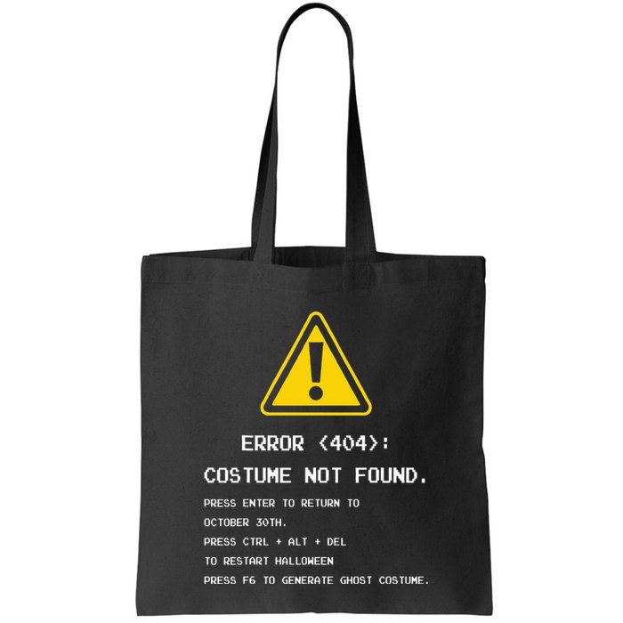 404 Error Costume Not Found Nerdy Geek Funny Computer Bag