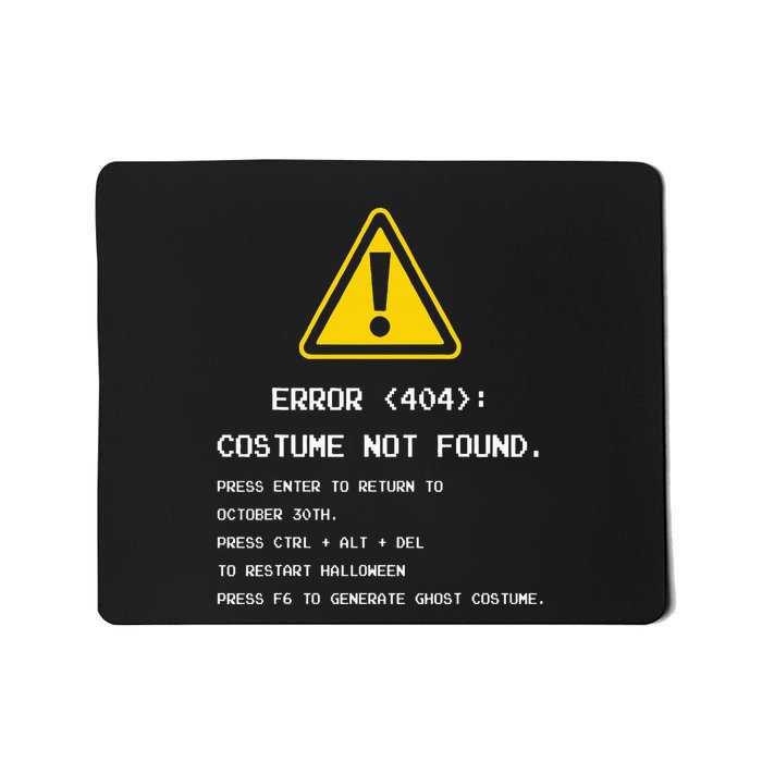 404 Error Costume Not Found Nerdy Geek Funny Computer Mousepad