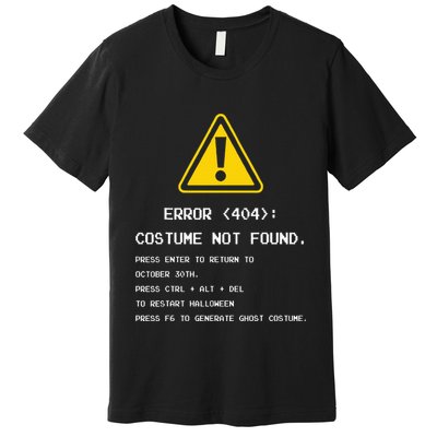 404 Error Costume Not Found Nerdy Geek Funny Computer Premium T-Shirt