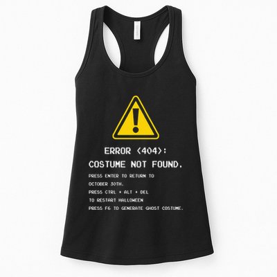 404 Error Costume Not Found Nerdy Geek Funny Computer Womens Tank Top