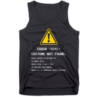 404 Error Costume Not Found Nerdy Geek Funny Computer Tank Top
