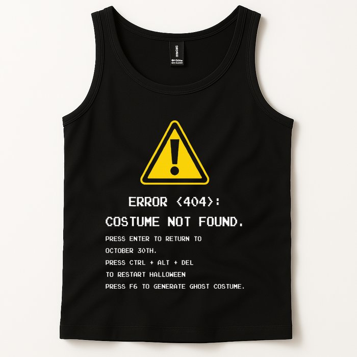 404 Error Costume Not Found Nerdy Geek Funny Computer Tank Top