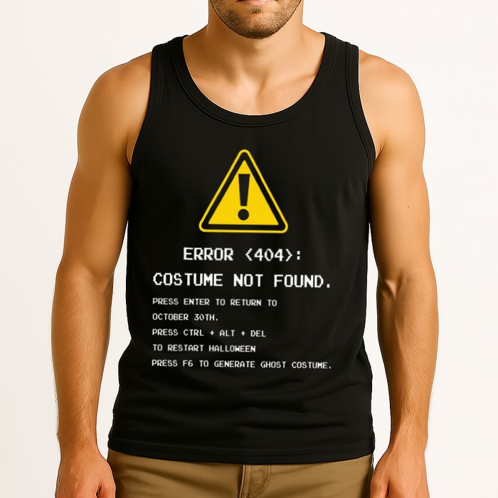 404 Error Costume Not Found Nerdy Geek Funny Computer Tank Top