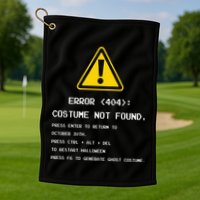 404 Error Costume Not Found Nerdy Geek Funny Computer Golf Towel