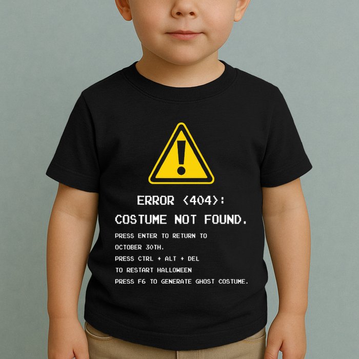 404 Error Costume Not Found Nerdy Geek Funny Computer Toddler T-Shirt