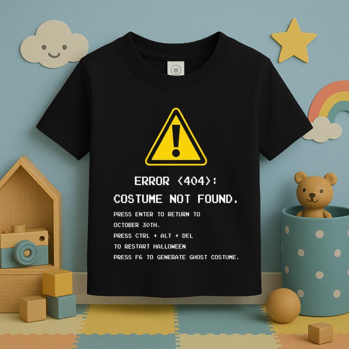 404 Error Costume Not Found Nerdy Geek Funny Computer Toddler T-Shirt