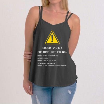 404 Error Costume Not Found Nerdy Geek Funny Computer Women's Strappy Tank