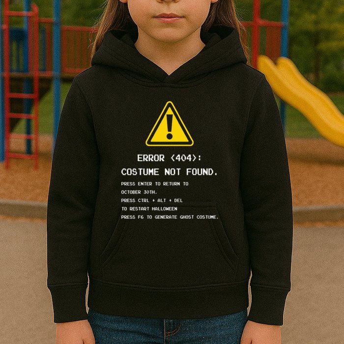 404 Error Costume Not Found Nerdy Geek Funny Computer Kids Hoodie