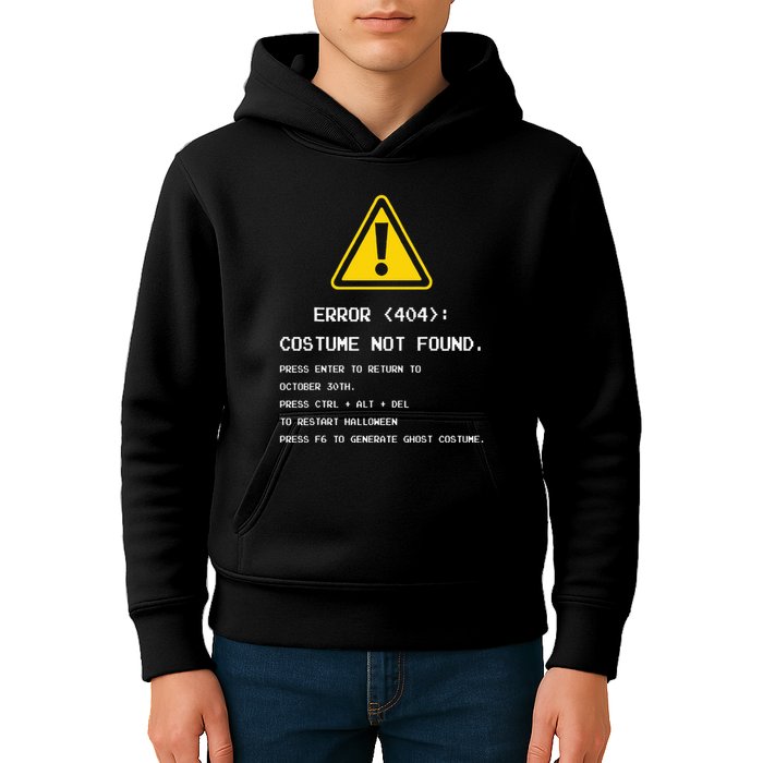 404 Error Costume Not Found Nerdy Geek Funny Computer Kids Hoodie