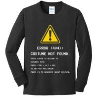 404 Error Costume Not Found Nerdy Geek Funny Computer Kids Long Sleeve Shirt