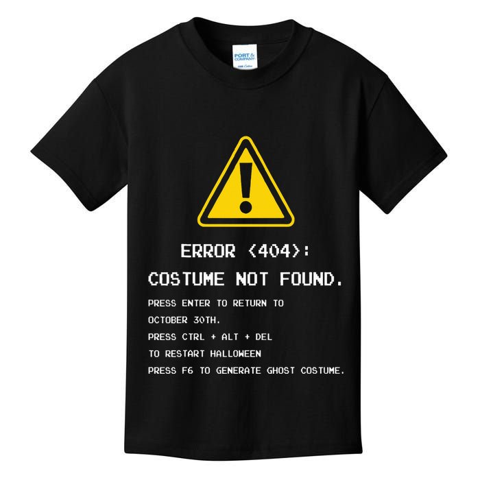 404 Error Costume Not Found Nerdy Geek Funny Computer Kids T-Shirt