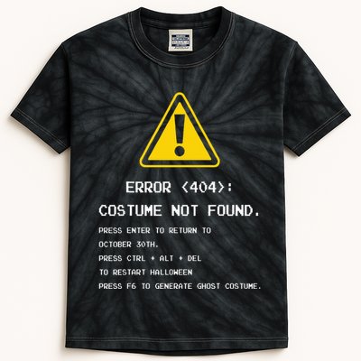 404 Error Costume Not Found Nerdy Geek Funny Computer Kids Tie-Dye T-Shirt