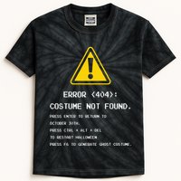 404 Error Costume Not Found Nerdy Geek Funny Computer Kids Tie-Dye T-Shirt