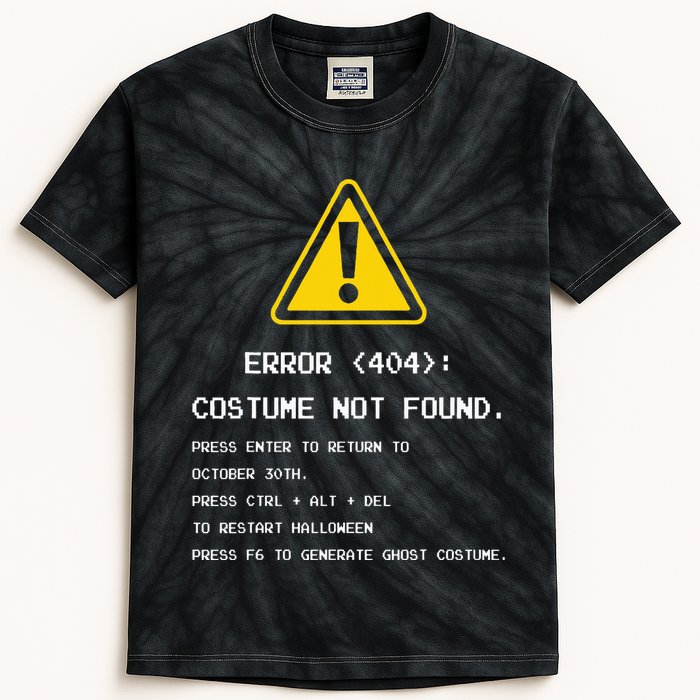 404 Error Costume Not Found Nerdy Geek Funny Computer Kids Tie-Dye T-Shirt