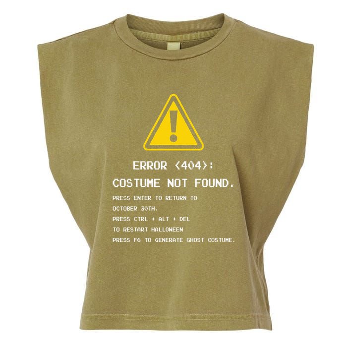 404 Error Costume Not Found Nerdy Geek Funny Computer Garment-Dyed Women's Muscle Tee