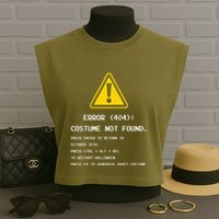 404 Error Costume Not Found Nerdy Geek Funny Computer Garment-Dyed Women's Muscle Tee