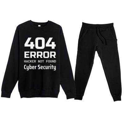 404 Error Hacker Not Found Cyber Security White Hat Hacker Premium Crewneck Sweatsuit Set