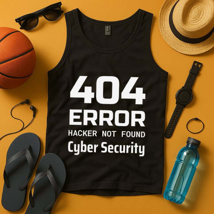 404 Error Hacker Not Found Cyber Security White Hat Hacker Tank Top