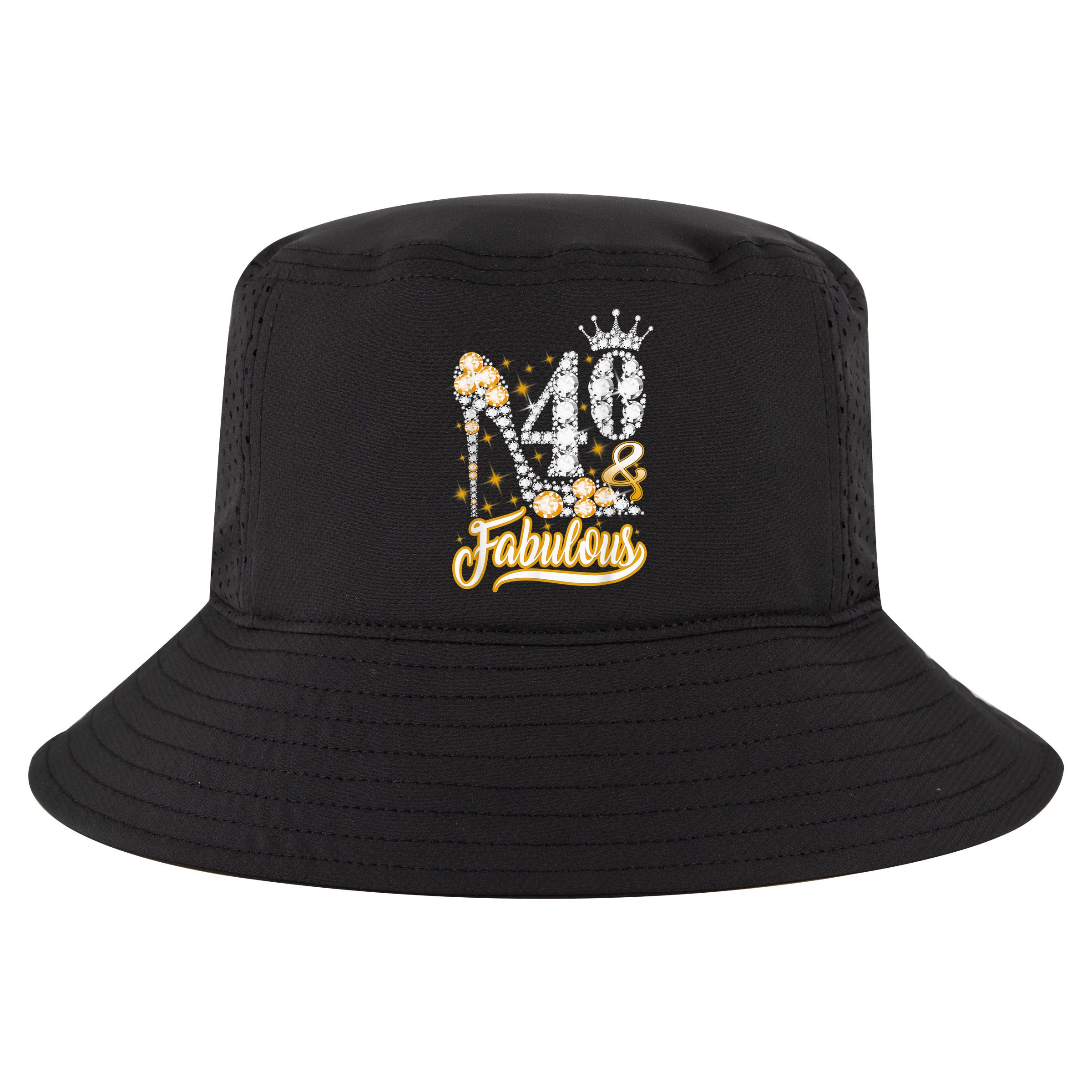 40 & Fabulous 40 Years Old 40th Birthday Diamond Crown Shoes Cool Comfort Performance Bucket Hat