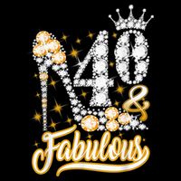 40 & Fabulous 40 Years Old 40th Birthday Diamond Crown Shoes T-Shirt