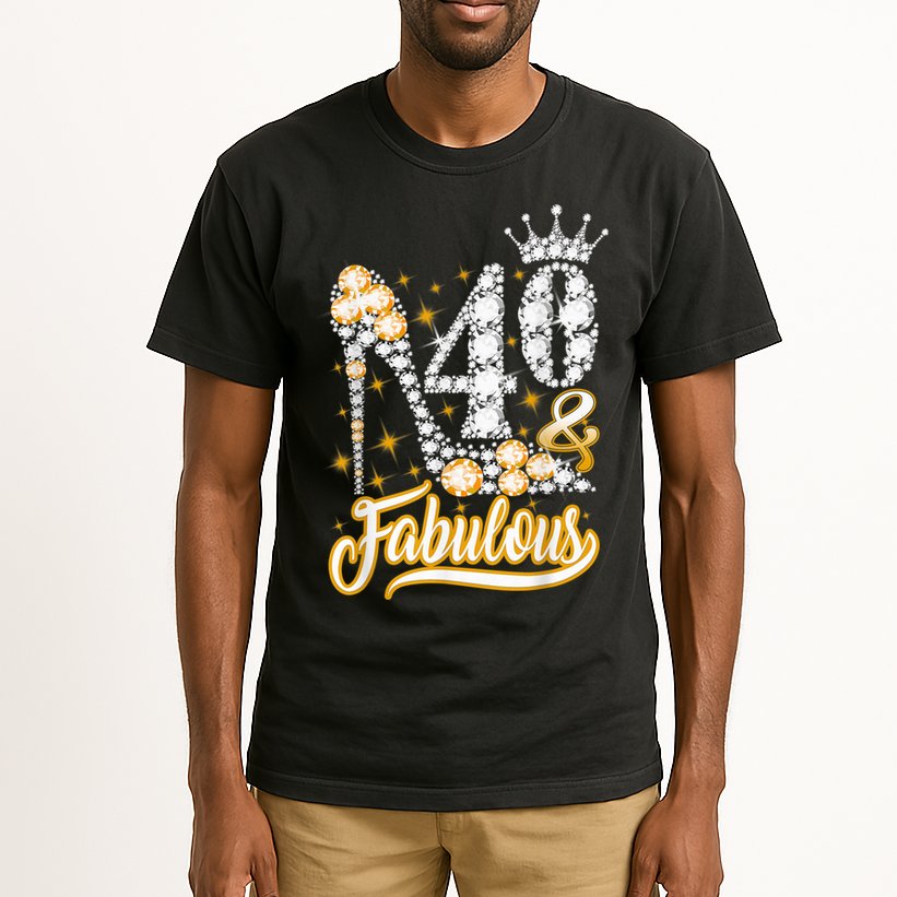 40 & Fabulous 40 Years Old 40th Birthday Diamond Crown Shoes Tall T-Shirt