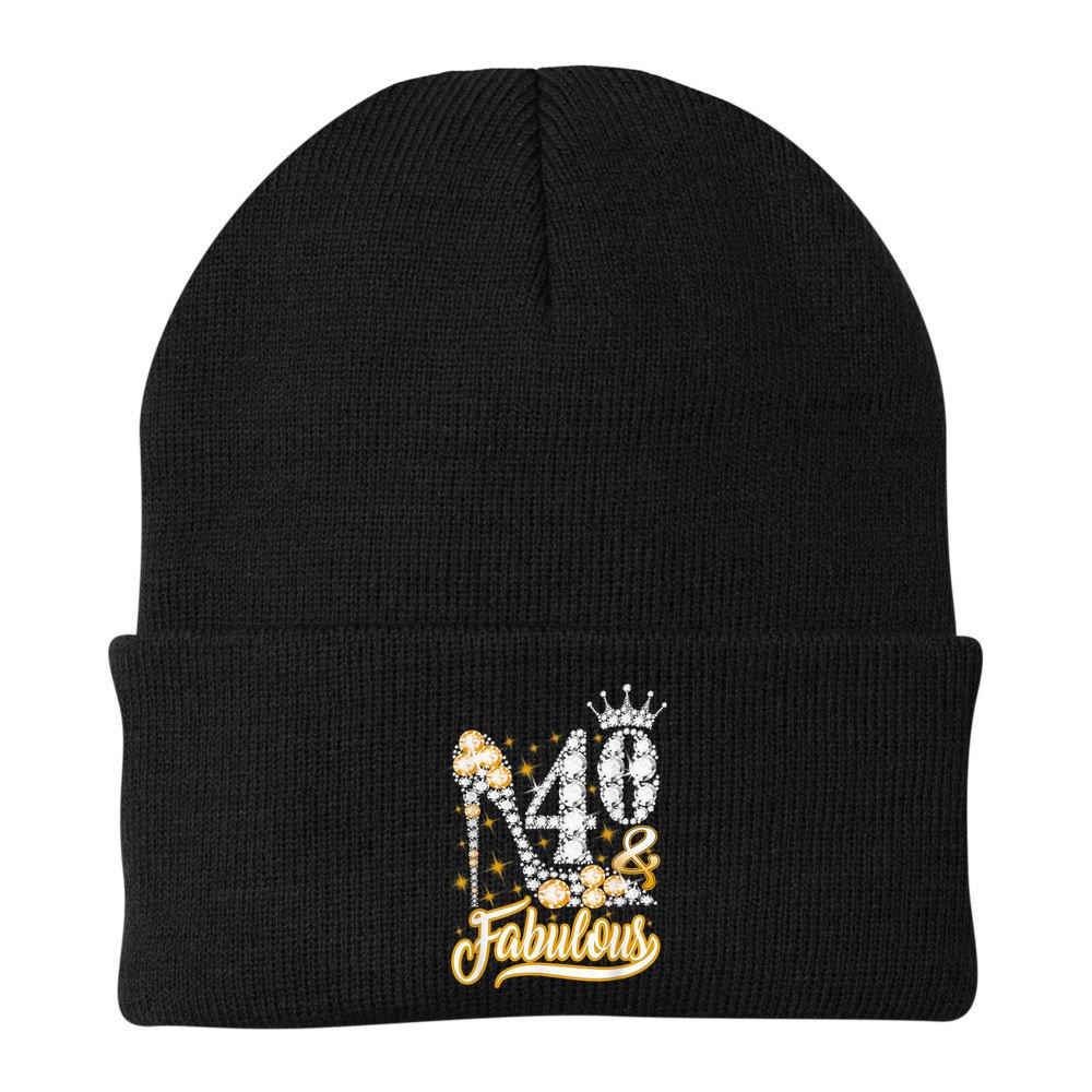 40 & Fabulous 40 Years Old 40th Birthday Diamond Crown Shoes Beanie
