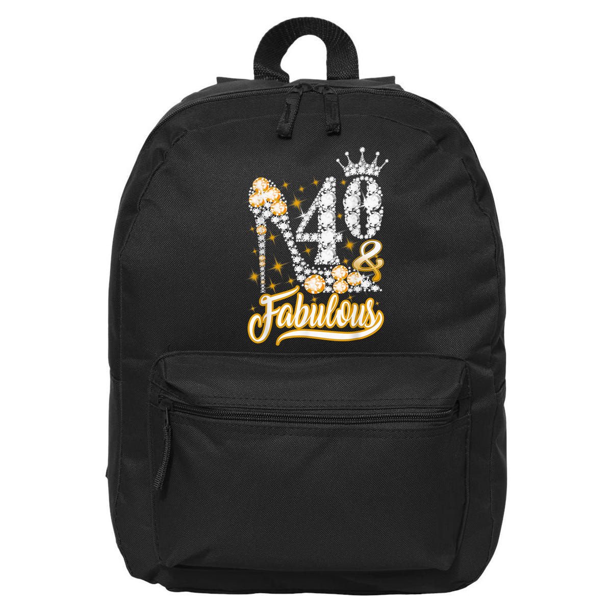 40 & Fabulous 40 Years Old 40th Birthday Diamond Crown Shoes 16 in Basic Backpack