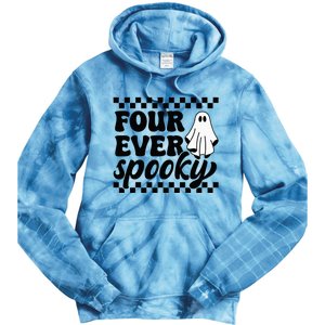 4th Fourth Birthday Four Year Old Halloween Four Ever Spooky Tie Dye Hoodie