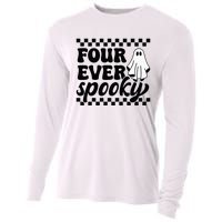 4th Fourth Birthday Four Year Old Halloween Four Ever Spooky Cooling Performance Long Sleeve Crew