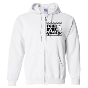 4th Fourth Birthday Four Year Old Halloween Four Ever Spooky Full Zip Hoodie