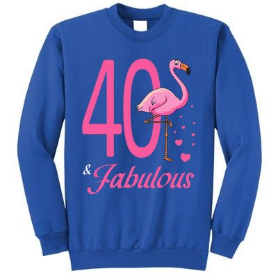 40 & Fabulous Flamingo Birthday 40th Party Celebration Sweatshirt