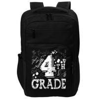 4th Fourth Grade Typography Team Kids Teacher Back To School Impact Tech Backpack