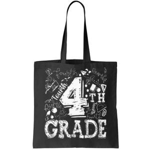 4th Fourth Grade Typography Team Kids Teacher Back To School Tote Bag